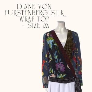 Diane von Furstenberg Silk Wrap Top – Size M